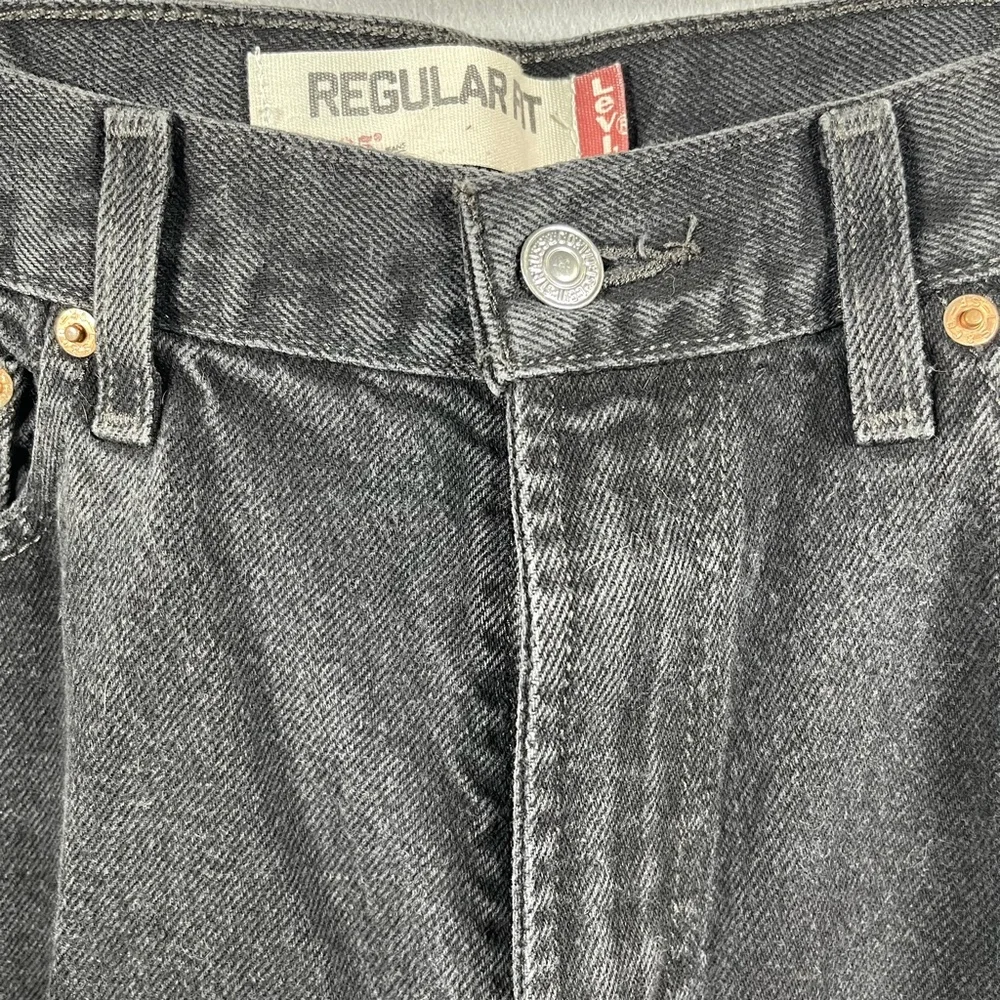Levis 505 Mens W34 L34 Regular Fit Faded Black Wash Denim Jeans Straight
